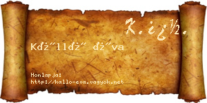 Kálló Éva névjegykártya